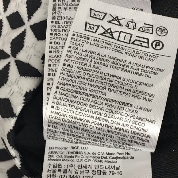 Banana Republic Mini Skirt Black White Diamond Print Stretch Geometric Sz 2 NWT - Picture 7 of 9